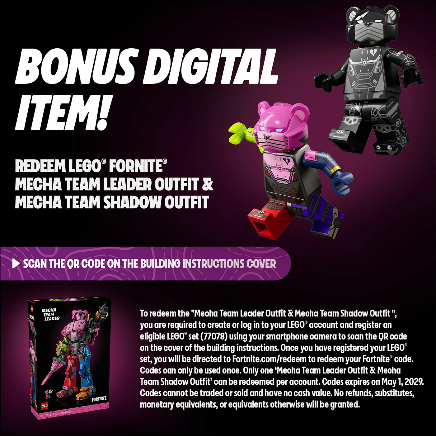 Set ndërtimi LEGO Fortnite Mecha Team Leader 77078, 2503 copë, figurë mech 45 cm, multikolor