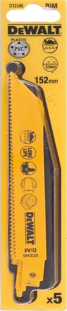 Teh bimetal për sharrë reciproke Dewalt DT2345 152mm set 5 copë