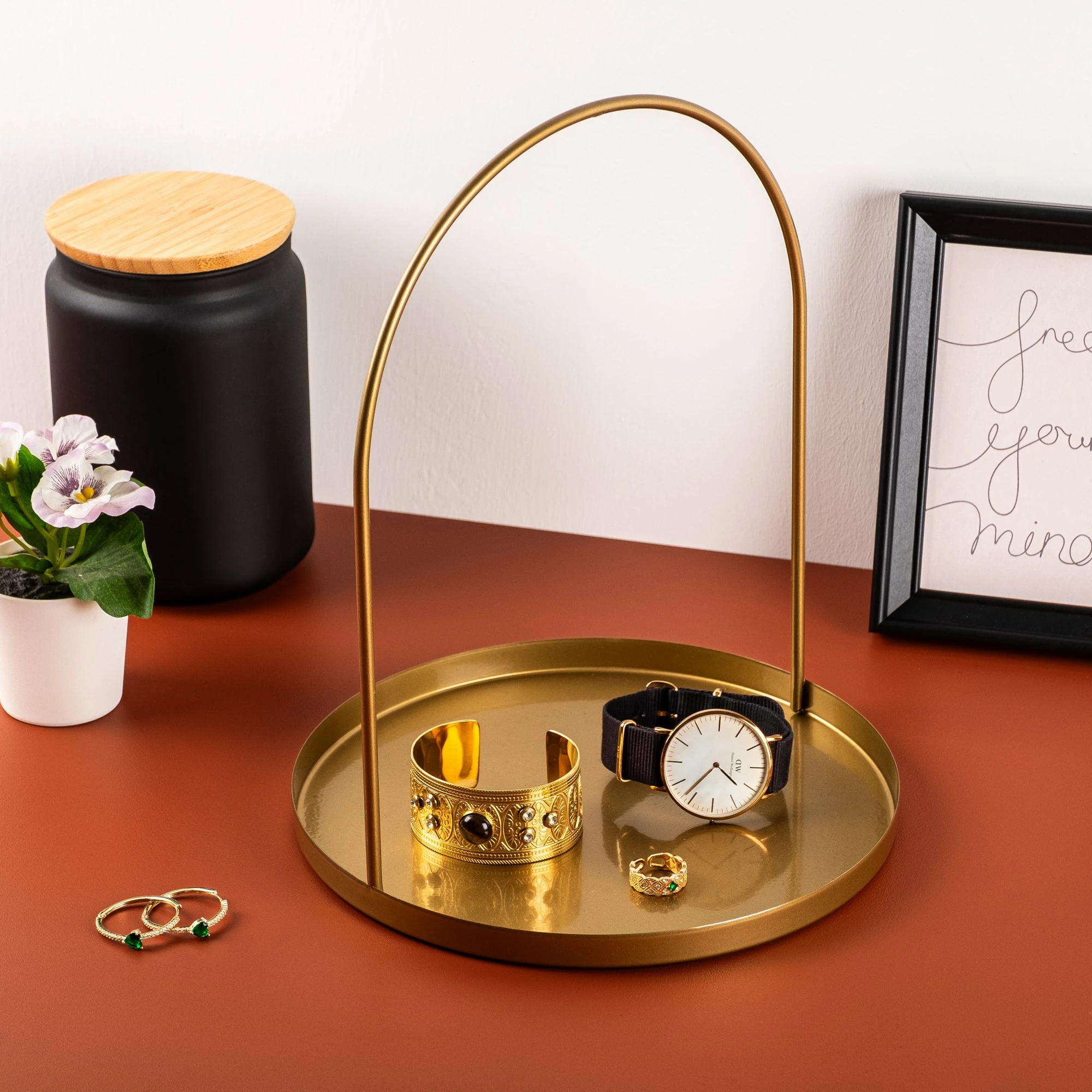 Aksesor dekorativ metalik, dizajn Aberto, ngjyrë ari, Kos-B