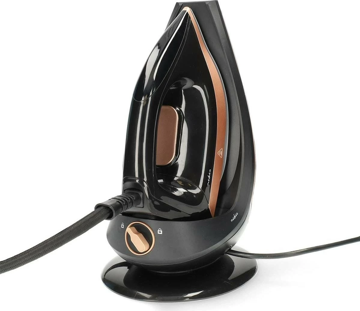 Hekur me avull Nedis IRONSS1000, 2400W, rezervuar 1.5L, pllaka qeramike, i zi