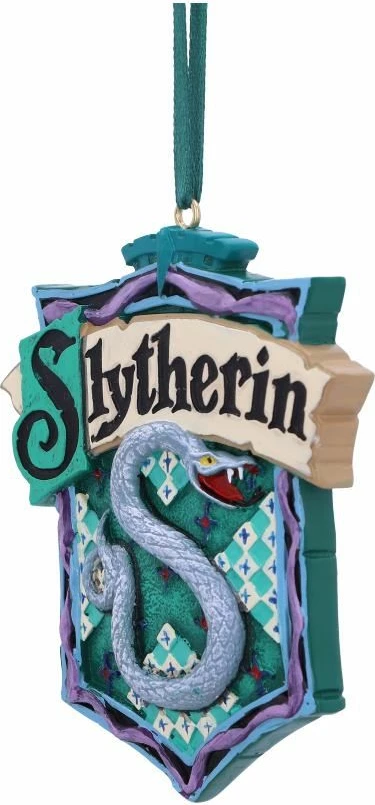 Ornament varës NEMESIS NOW Harry Potter Slytherin Crest, resin, i pikturuar me dorë, jeshile