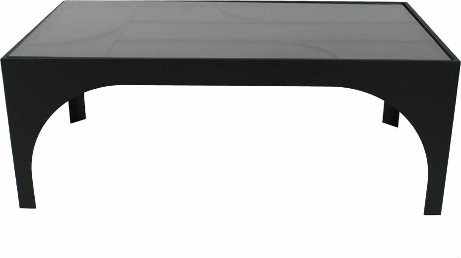 Tavolinë kafeje Arches, metal i zi mat, 100x55x38 cm