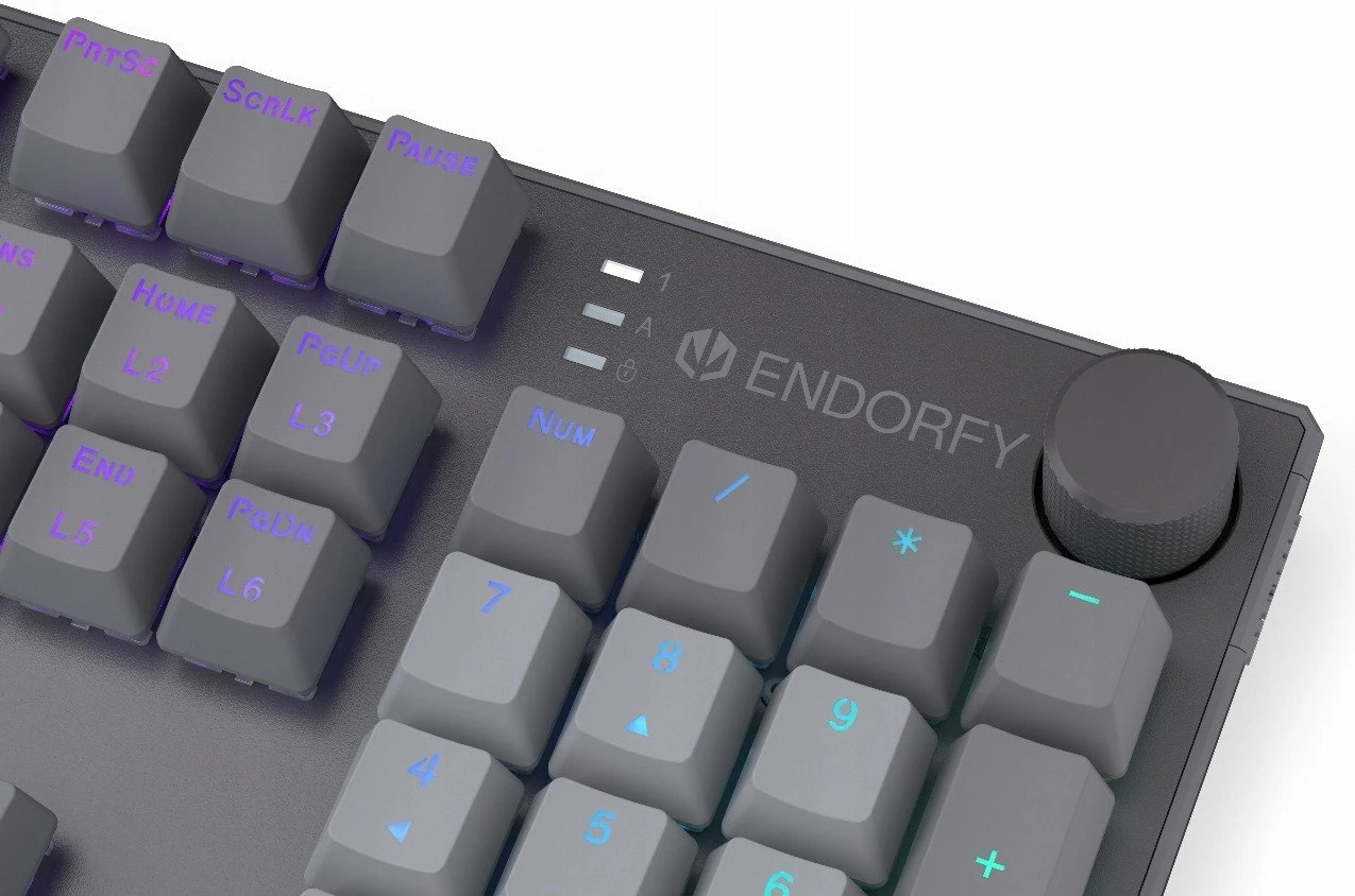 Tastierë mekanike Endorfy Thock V2 EY5A125, 100% full-size, RGB, US ANSI, switch ENDORFY Red, gri, set me 2 switch rezervë