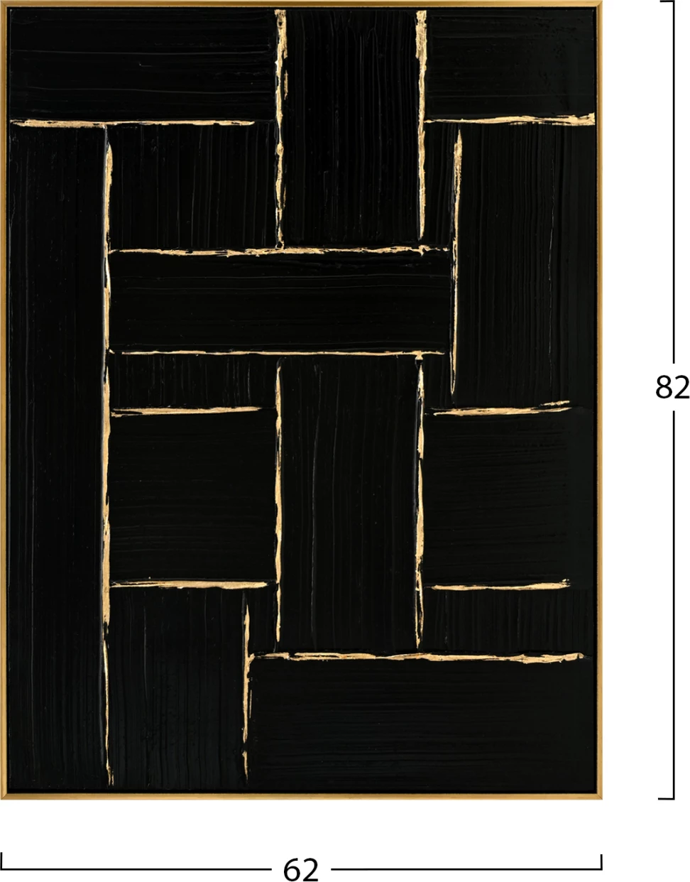 Pikturë muri FH4550 me kornizë PS ngjyrë bezhë-kanavacë e zezë-dorëpunuar 62x4,5x82H cm
