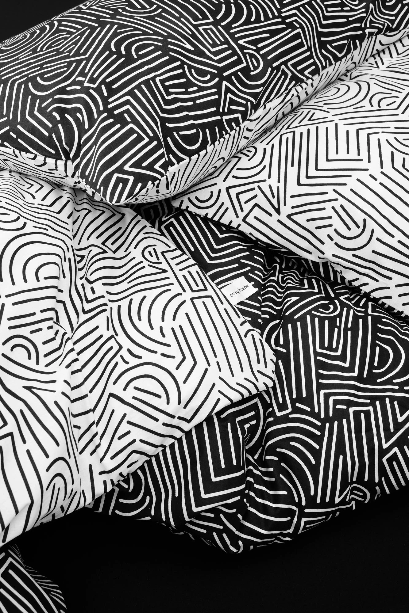 Set mbulesë krevati njëpersonësh Ranforce, ngjyrë e zezë, Maze