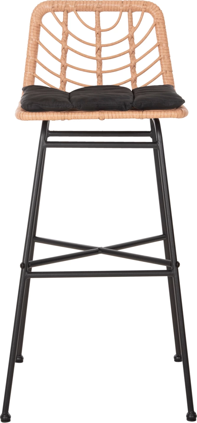 Karrige për bar, GERALD, FH5706.11, metal & jastëk, ngjyrë e zezë, bastun në bezhë, 49x50x101 cm