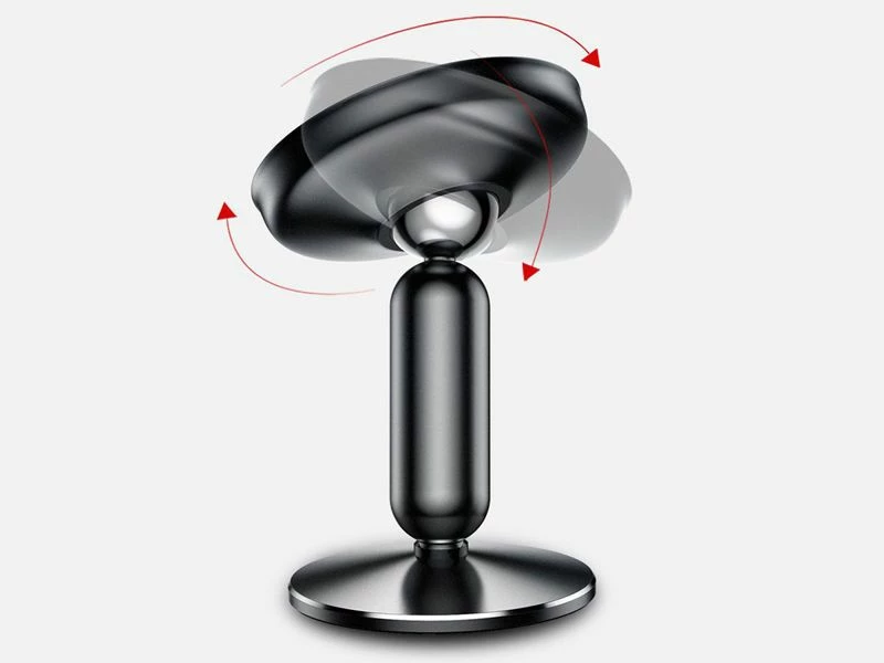 Mbajtës celulari magnetik për veturë Baseus Bullet SUYZD-01, rrotullim 360°, për dashboard, max 6.8\", i zi