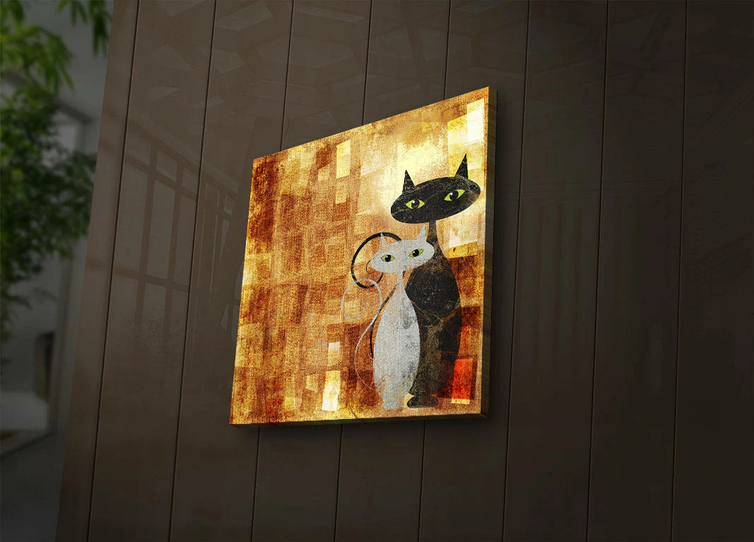 Pikturë dekorative me drita LED, Wallity, 4040İACT-17, shumëngjyrëshe, 40x40cm