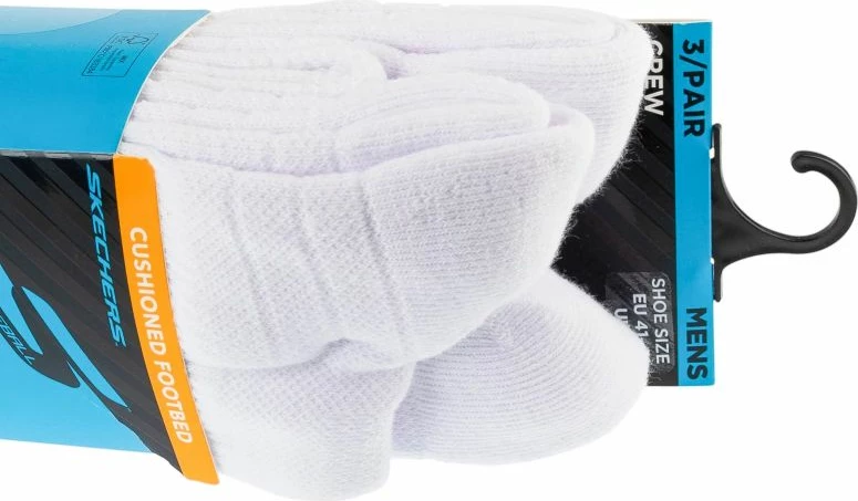 Çorape crew për meshkuj Skechers 3pk S01373HP-WBK, të bardha [Madhësia: 41 - 46]