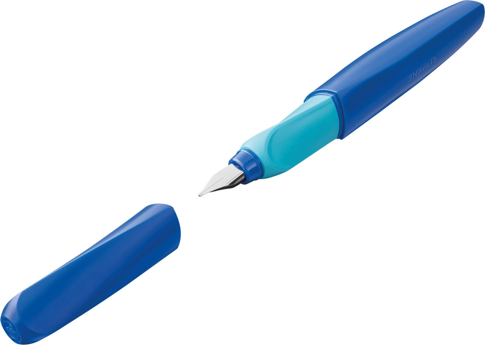 Stilolaps Pelikan 814744, majë mesatare, çelik inoks, ngjyrë kaltër