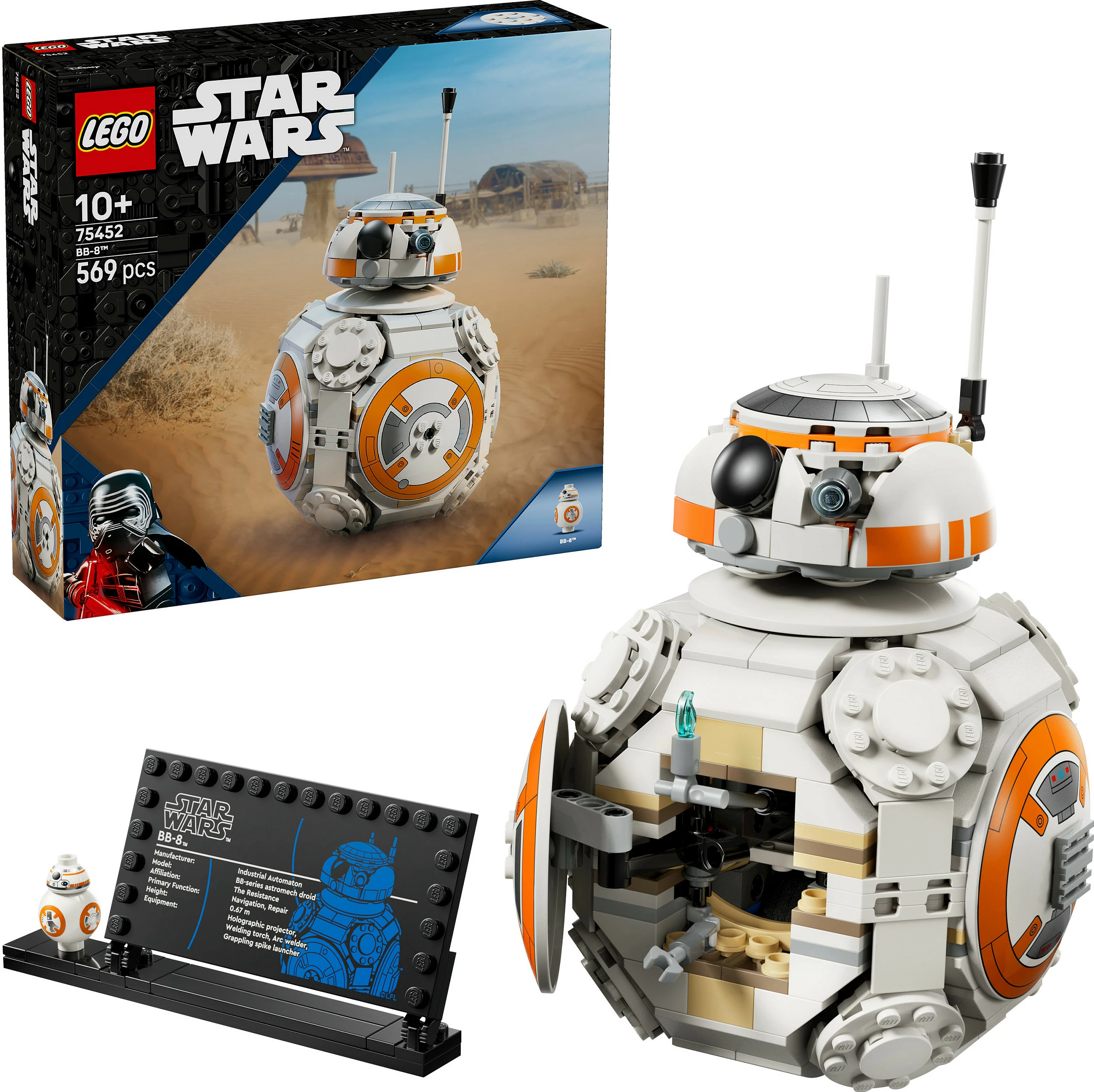Set ndërtimi LEGO Star Wars BB-8 Astromech Droid 75452, 569 copa, 10+ vjeç, multikolor