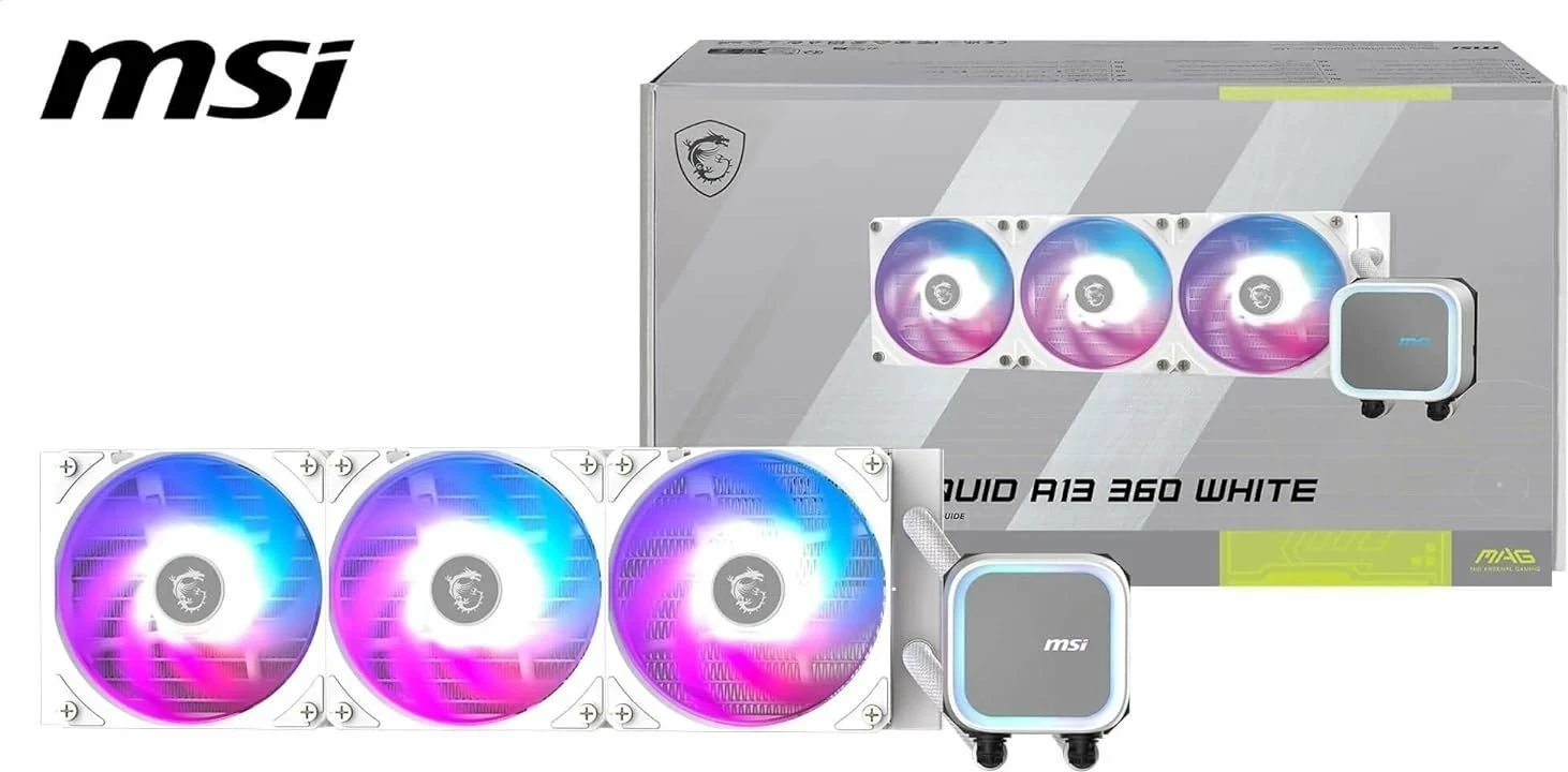 Ftohës me ujë MSI MAG CoreLiquid A13 360mm ARGB, i bardhë