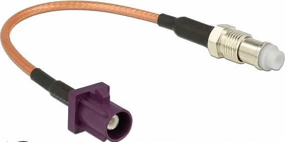 Kabllo antene DeLOCK 89675, FAKRA D mashkull në FME femër, RG-316, 0.15 m, 50Ω, e zezë/kafe