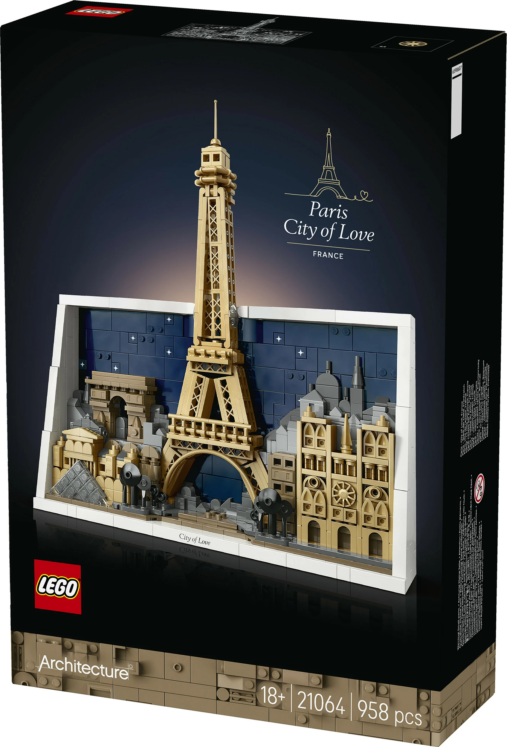 Set ndërtimi LEGO Architecture Paris City of Love 21064, 958 copa, multikolor