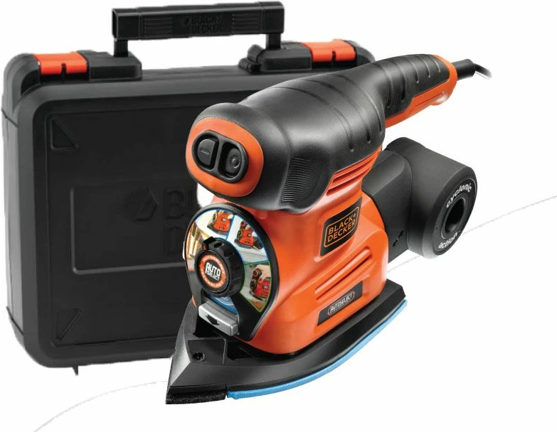 Lëmues vibrues Black&Decker KA280K 220 W 4n1, me kolektor pluhuri, set aksesorësh