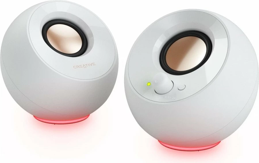 Altoparlantë kompjuteri Creative Pebble SE RGB 16W 2.0, të bardhë, set 2 copë
