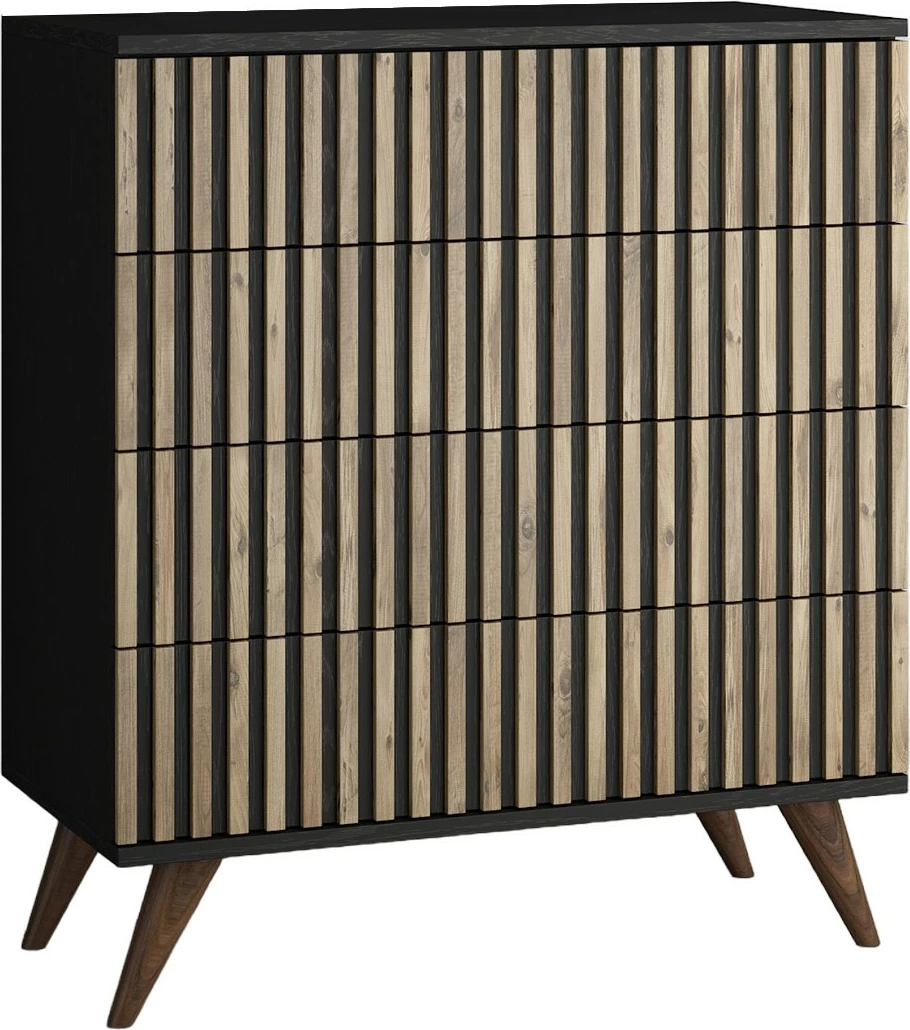 Komodë Skye Decor, FRN-9010, ngjyrë druri, e zezë, Atlantic Pine