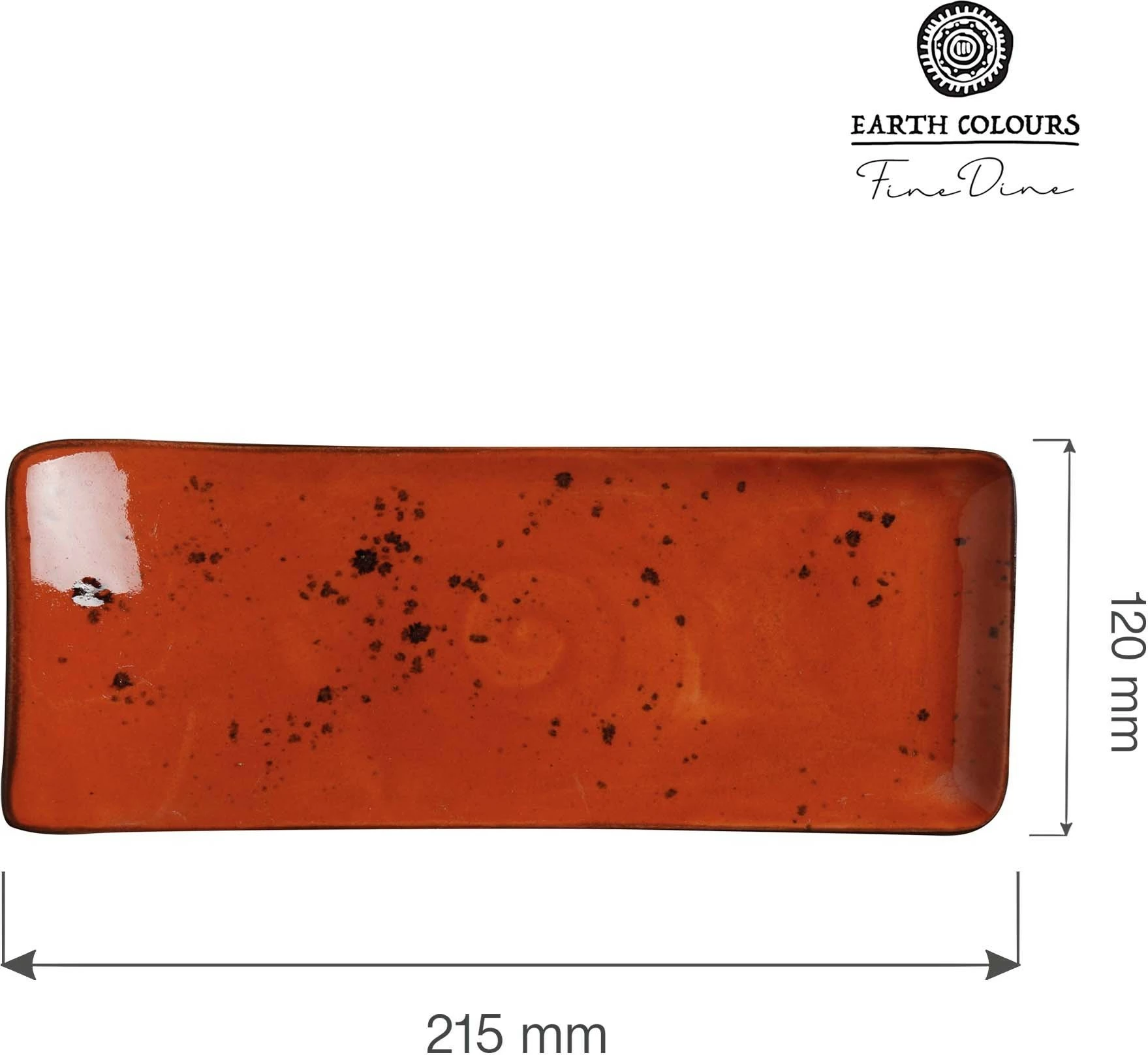 Pjatë servimi Fine Dine Dahlia 215x120 mm, porcelan, set 6 copë, portokalli