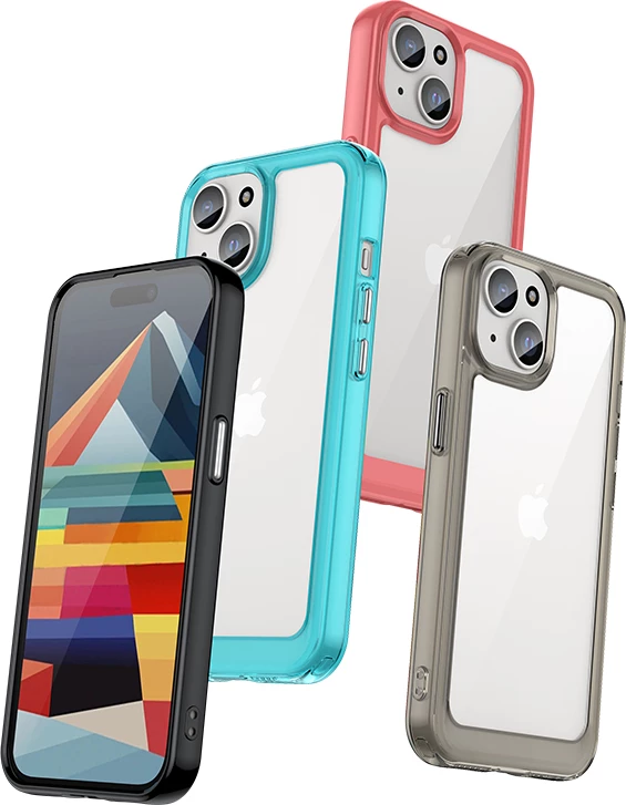 Mbështjellës Hurtel Outer Space Case për iPhone 15, transparent
