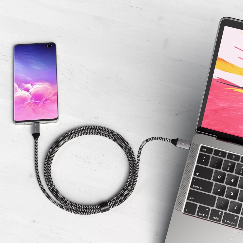 Satechi USB-C to USB-C 100W Braided Charging Cable 2m - Grey