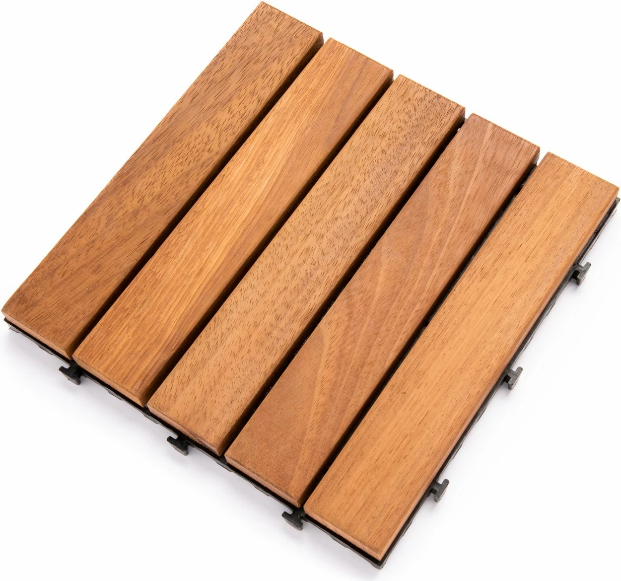 Set pllaka druri për dysheme (10 copë), Atelier del Sofa, ngjyrë kafe, IROKO WOOD
