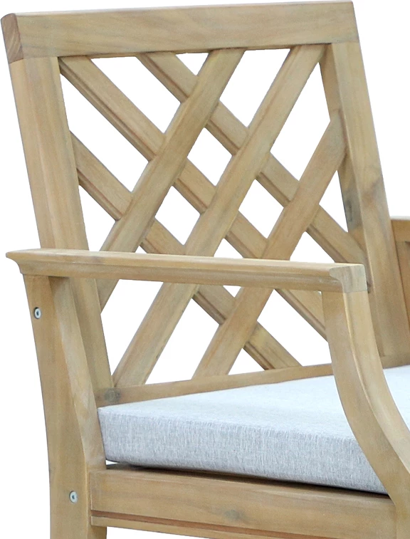 Set tavoline me karrige Bravo-Amalfi, dru akacie dhe pëlhurë bezhë, 130x70x90cm