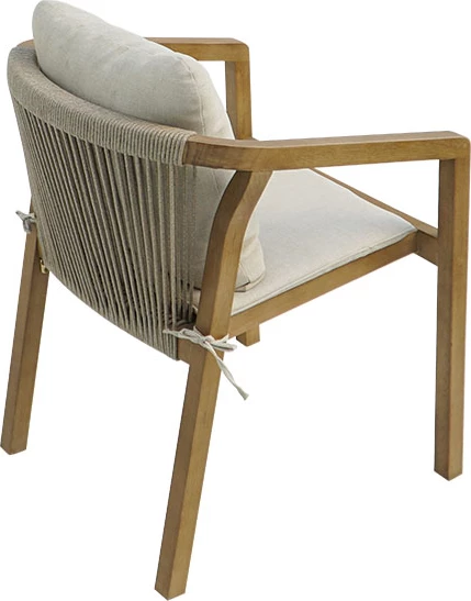 Fotel Malibu II, dru akacie, pëlhurë, ngjyrë natyrale-bezhë, 58x63x74cm