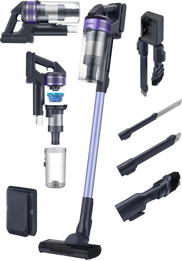 Fshesë me korrent me bateri Samsung Jet 60 Turbo VS15A6031R4/GE 21.6V 0.8L, vjollcë/zezë