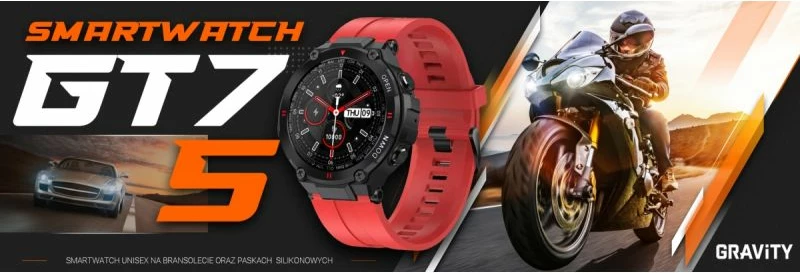 Smartwatch Gravity për meshkuj, e zezë