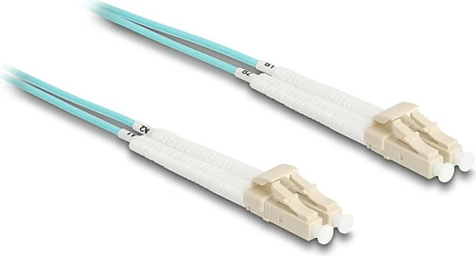 Kabllo fiber optike DeLOCK LC-LC Duplex OM3 Multimode, 0.5 m, aqua