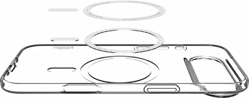 Mbështjellës Spigen Liquid Crystal MagSafe për iPhone 17 Air, Transparent dhe Bardhë