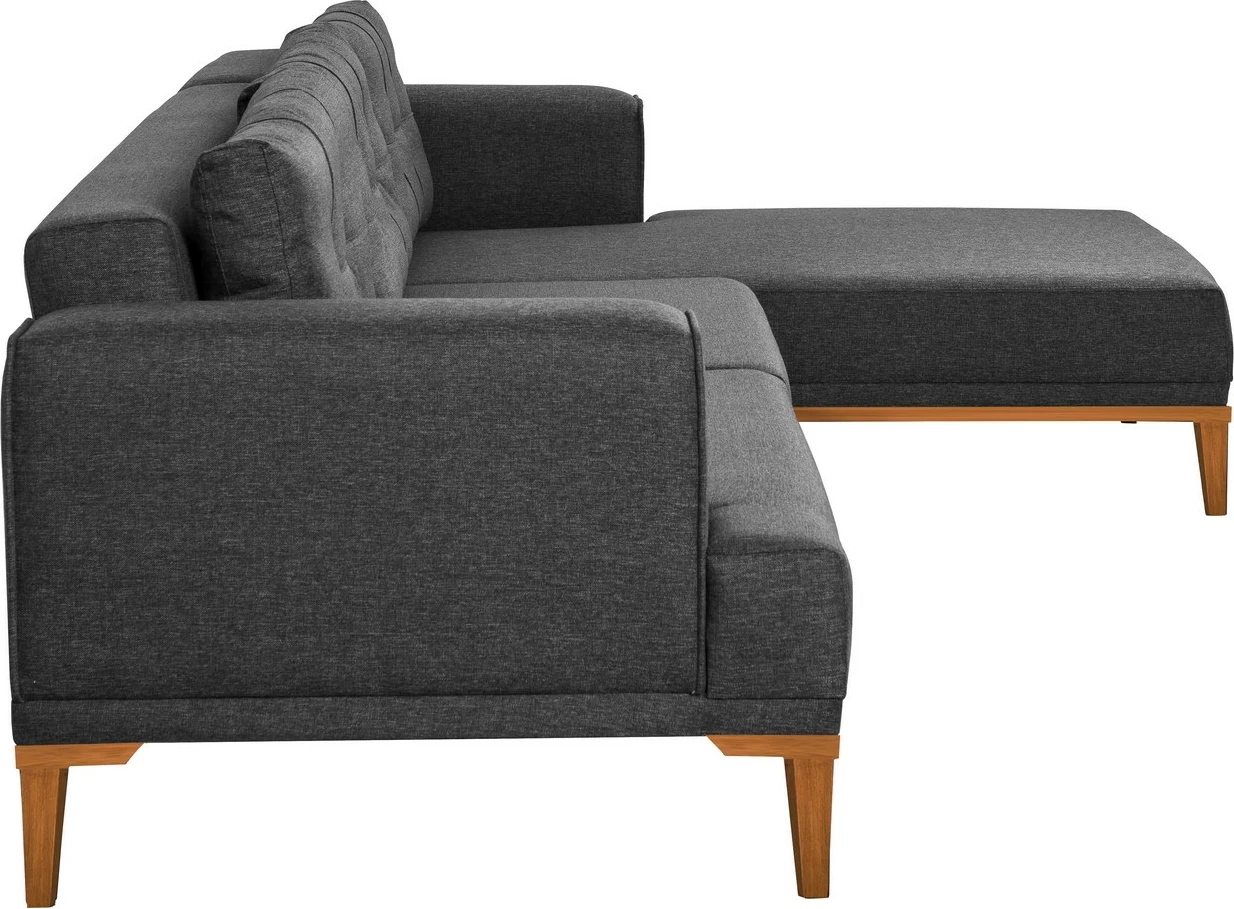 Këndare Vina, anthracite, këmbë druri, 295x82x179cm