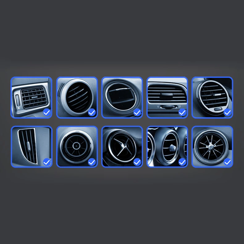Mbajtës gravitacional për celular Hurtel YC08 për ventilator të makinës, argjendtë