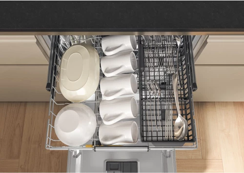 Enëlarëse plotësisht e integruar Whirlpool W8I HF58 TU, 14 vende, 60 cm, e zezë