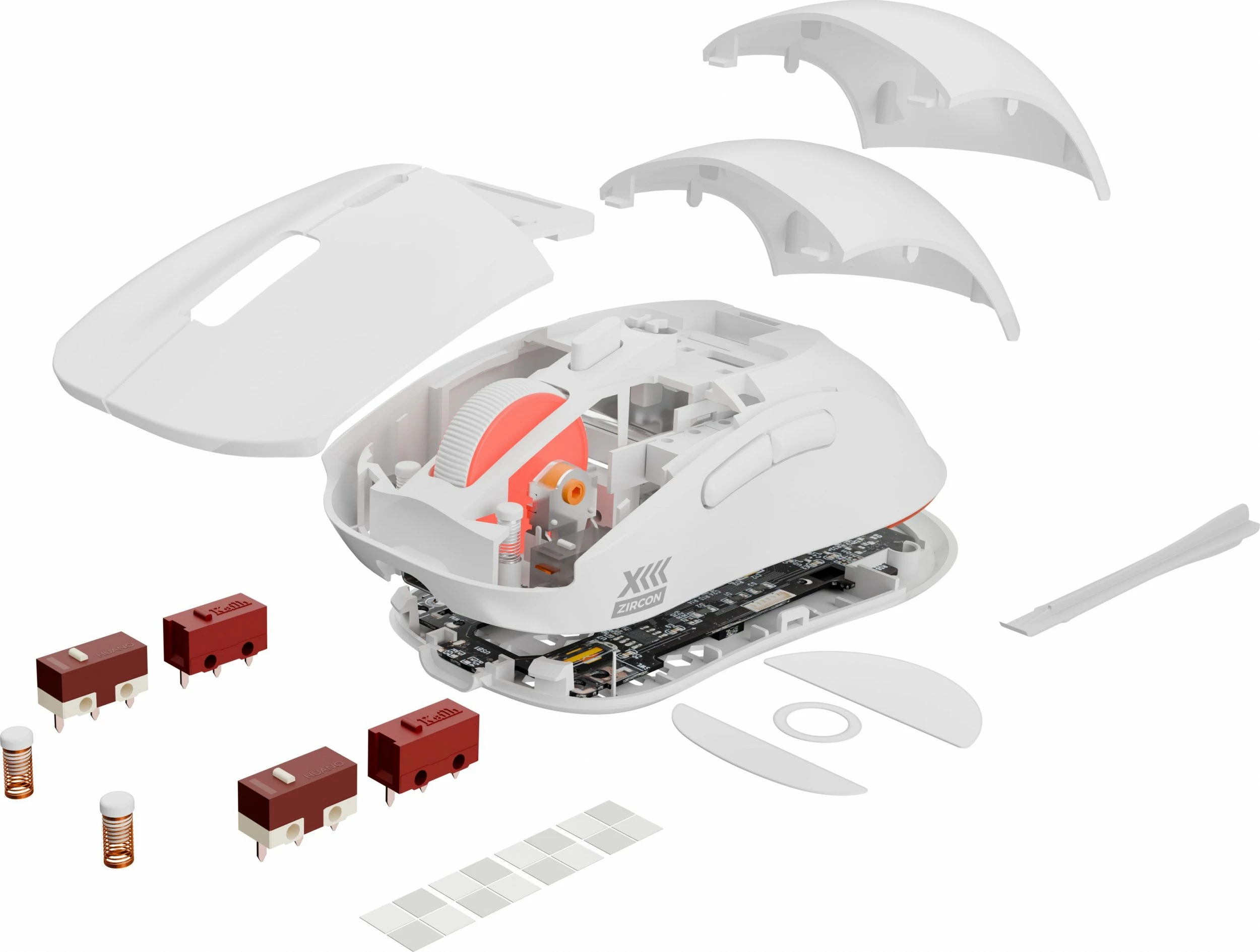 Maus gaming GENESIS Zircon XIII NMG-2090, PAW3395, 26000 DPI, 2.4GHz/USB, RGB, 7 butona, i bardhë