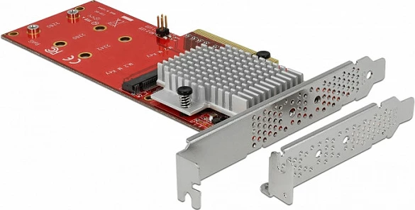 Kartë zgjerimi PCIe DeLOCK 90305, 2x M.2 NVMe, low-profile, PCIe 3.0, 32 Gbit/s