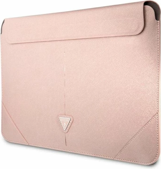 Kutia mbrojtëse për laptop Guess Saffiano Triangle Logo 16 inç, rozë [Ngjyra: Rozë]