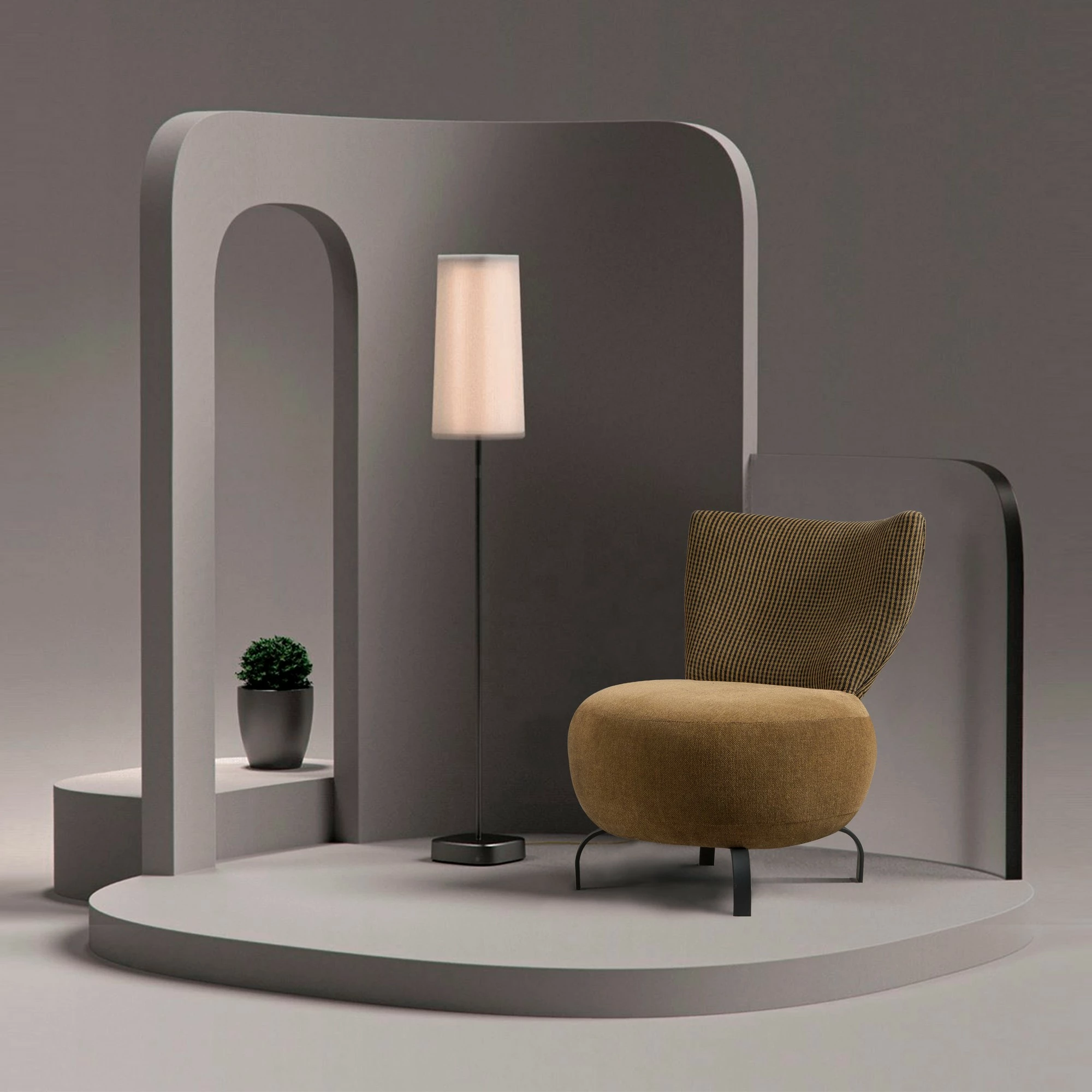 Set karrigesh Wing, Atelier del Sofa, Loly, ngjyrë mustard
