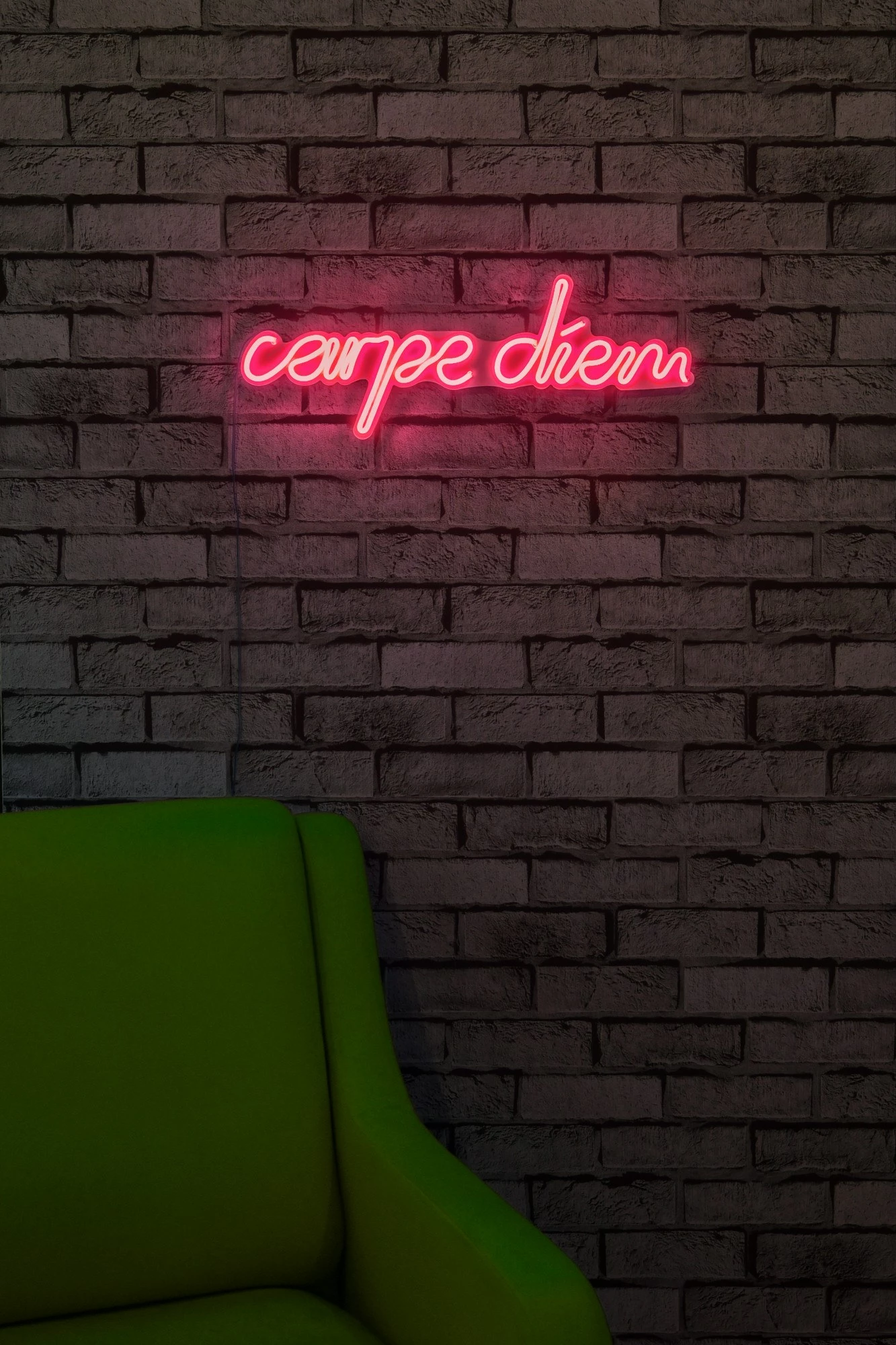 Dekor dritash LED plastike, Carpe Diem, ngjyrë rozë