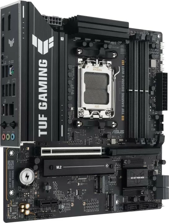 Pllakë amë, Asus TUF GAMING B850M-E WIFI, Socket AM5 AMD B850, mATX, 4x DDR5, PCIe 5.0, 3x M.2, WiFi 6E, 2.5GbE