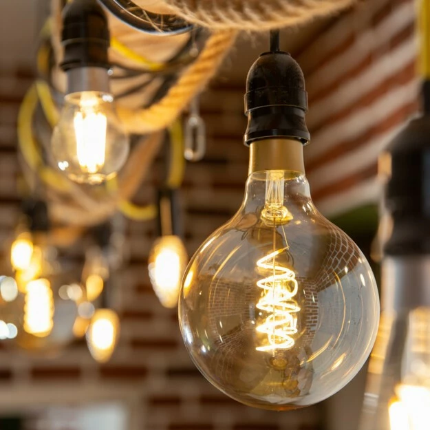 Llambë smart Shelly Vintage G125, Wi-Fi, LED, E27, ngjyrë kafe e lehtë