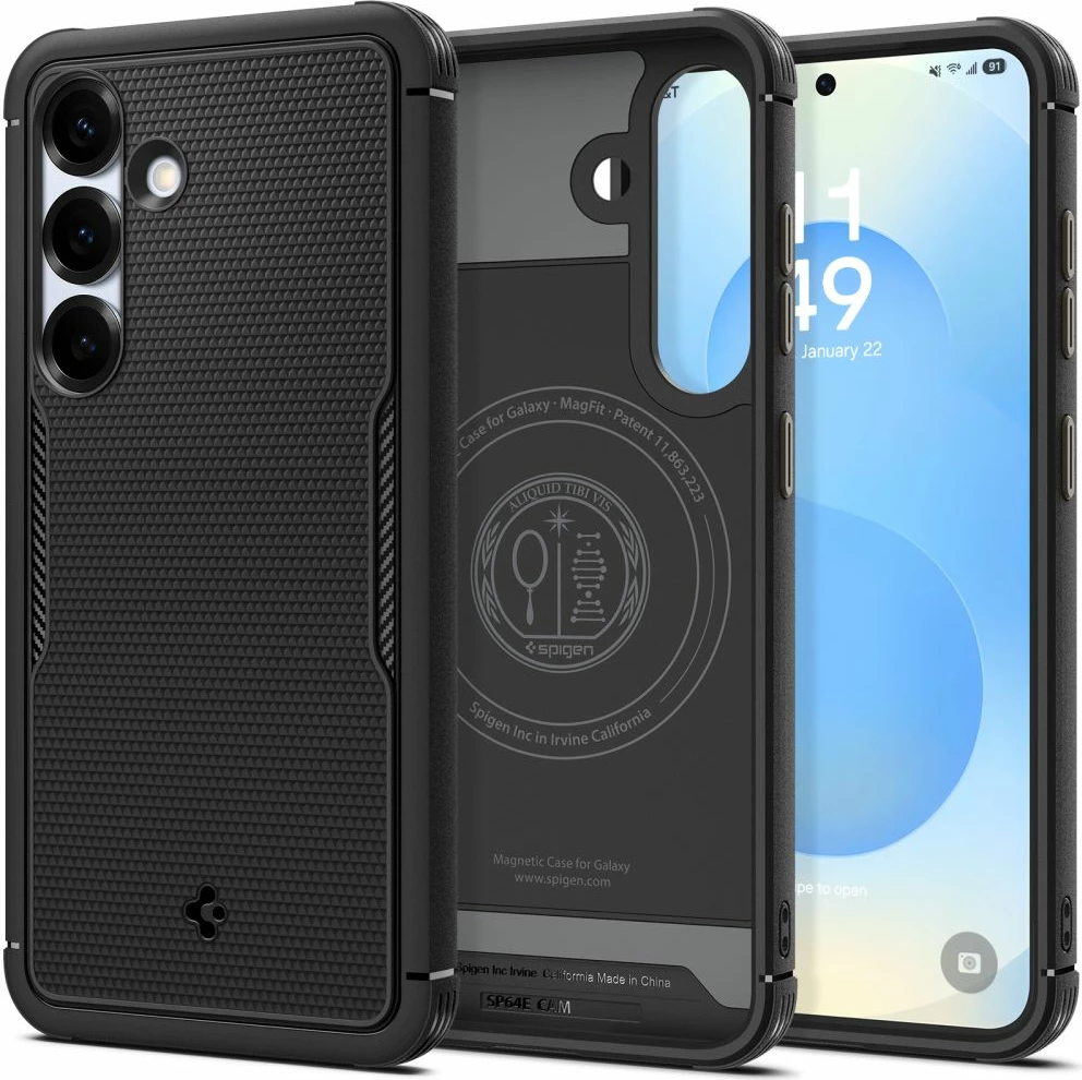 Mbështjellës Spigen Core Armor Mag për Samsung Galaxy S25+, e zezë