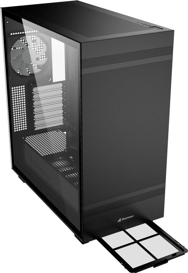 Kasë Sharkoon Rebel C50 RGB, Full Tower, e zezë, xham i temperuar, RGB