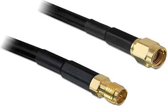 Kabllo HF DeLOCK CFD200, RP-SMA Mashkull në RP-SMA Femër, 15m, e zezë