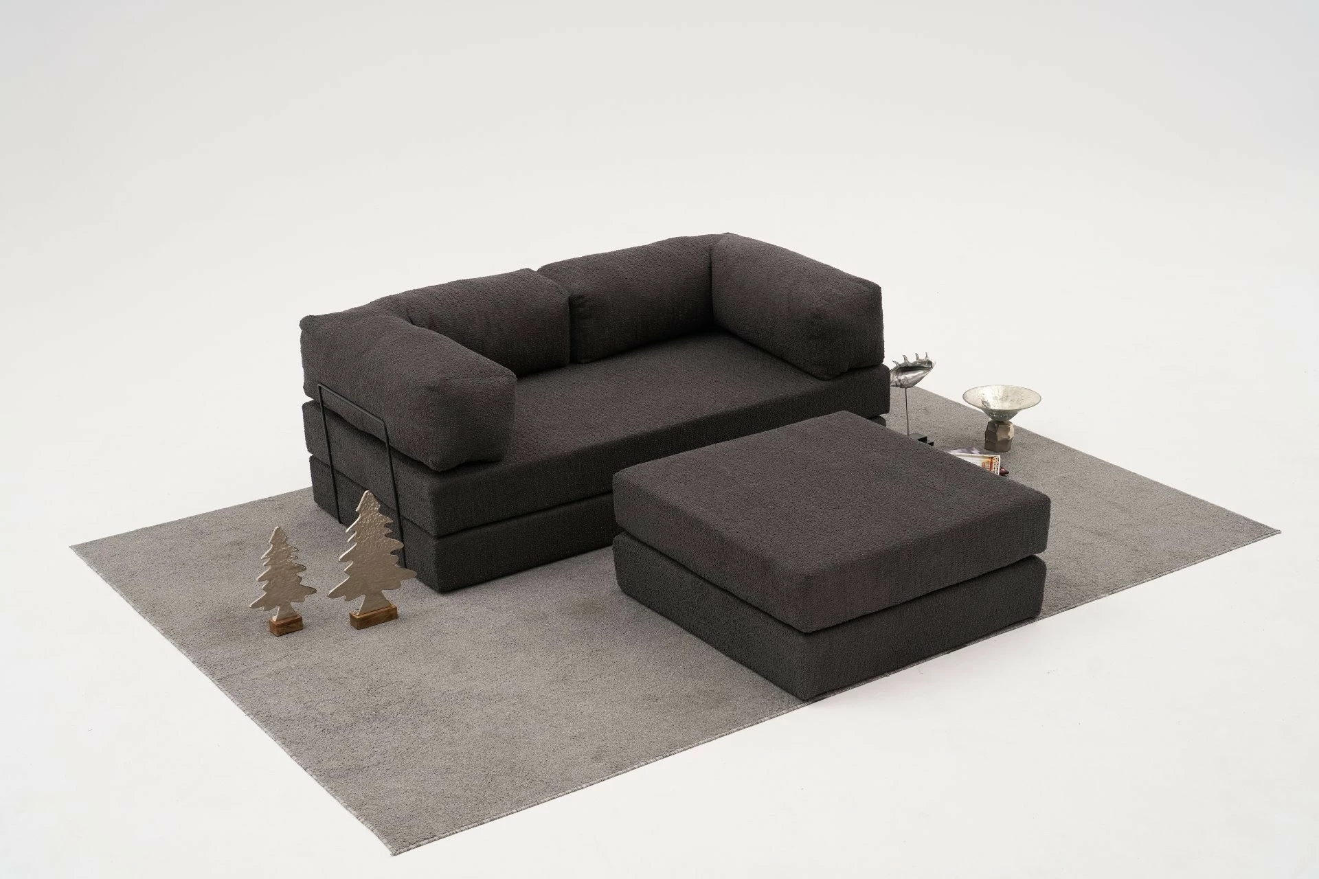 Kënd-sofë Comfort Mini, ngjyrë antracit, Atelier del Sofa