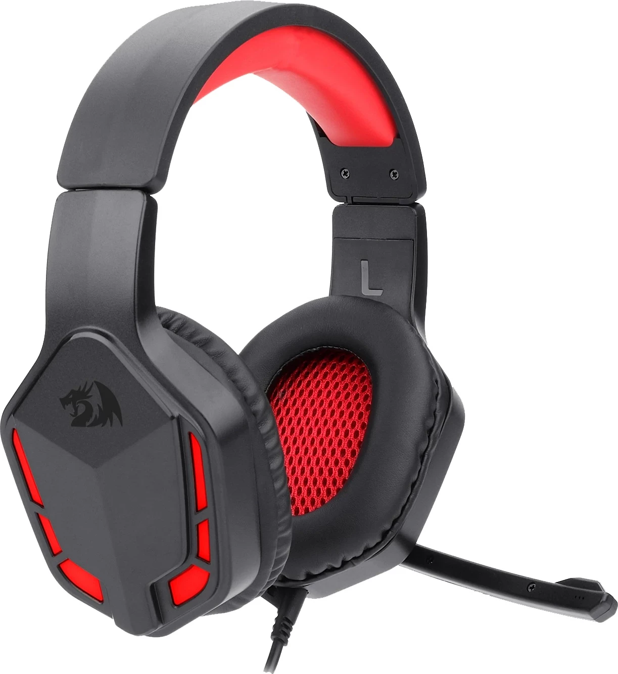 Kufje gaming Redragon Themis H220 me kabllo, surround, 50mm, mikrofon, LED të kuqe, të zeza