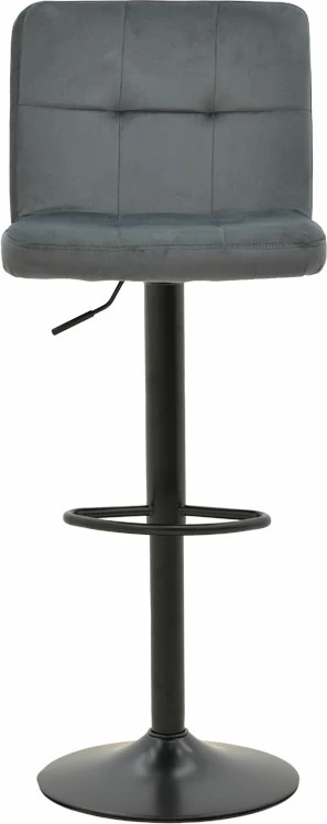 Karrige për bar Remina, palosëse, kadife gri-metal i zi, 45x53x112cm, set prej 2 copë