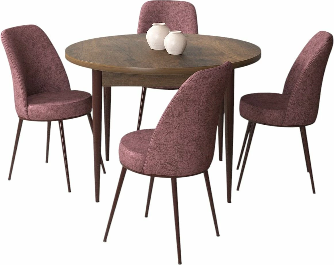 Tavolinë me karrige (5 copë), Skye Decor, Barok, Dusty Rose