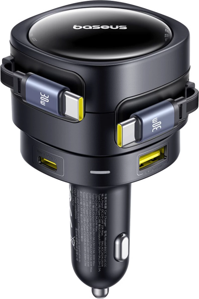 Karikues veture Baseus Enjoyment Max 90W, 2x USB-C + USB-A + kabllo USB-C, i zi