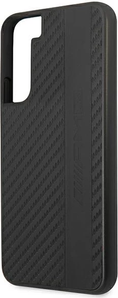 Mbështjellës Mercedes AMG AMHCS22MBLSCA për Samsung Galaxy S22+, hardcase Carbon Stripe&Embossed, i zi